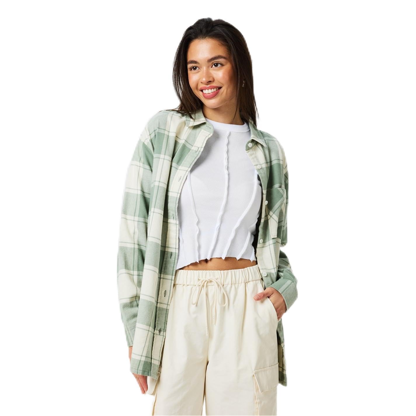Jack Wills Womens Flannel Shirt Iceberg Green 10