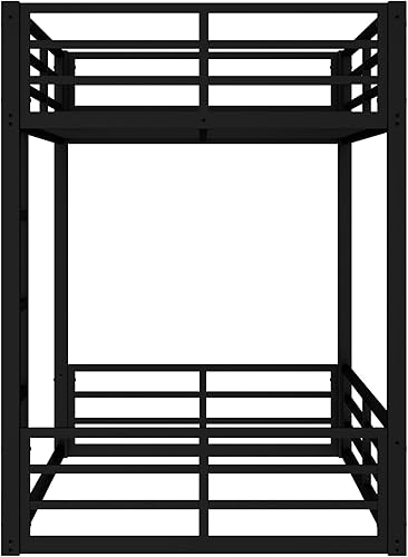 Miniatura 6 de Harper & Bright Designs Litera individual sobre cama individual con nido, litera de metal con barandilla resistente y escalera para niños y adultos,