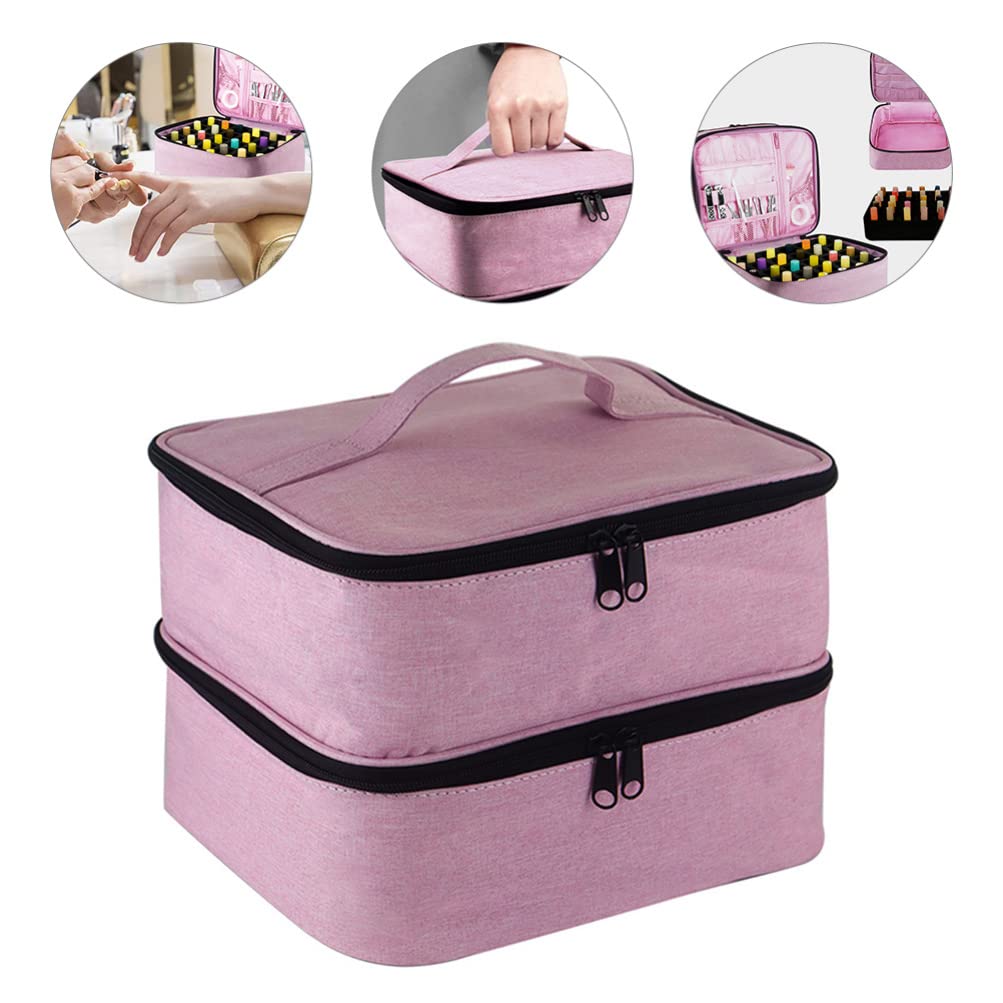 Borsa Cosmetica Viaggio Rosa in Nailon, Comoda e Pratica | Trousse da Viaggio Donna, Formato Portatile Zip, per Trucchi e Accessori