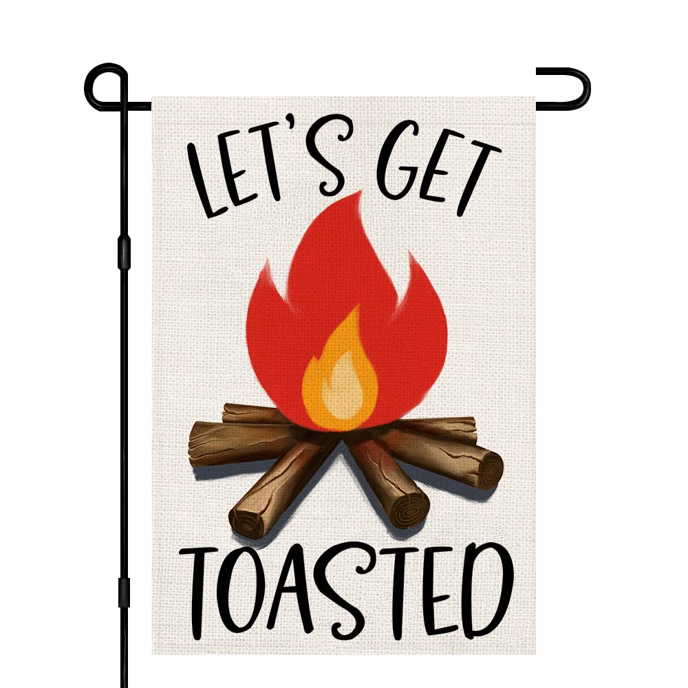 Camping Garden Flag 12x18 Inch Vertical Double Sided, Welcome To The Campsite Outdoor Party Decor DF200