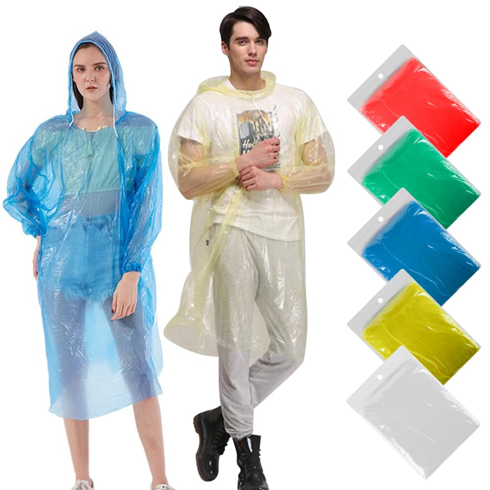 Chyaya5 Pack Disposable Rain Ponchos