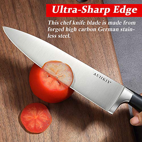 AUIIKIY Professional Chef Knife 8 Inch Forged, Ultra Sharp kitchen knife made of German High Carbon Stainless Steel,chef's knife with Ergonomic Handle
