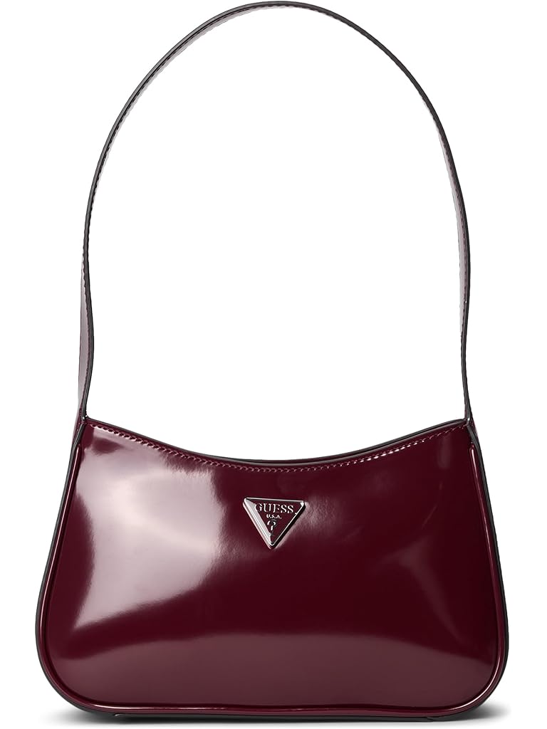 Burgundy GUESS Arnela Top Zip Shoulder Bag