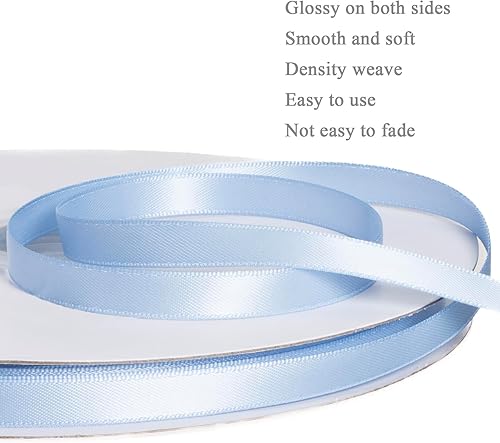 Vista 43 de Cinta de satén de poliéster de doble cara de color sólido, 1 pulgada de ancho, 100 yardas de largo, perfecta para bodas, envoltura de regalos, Oro