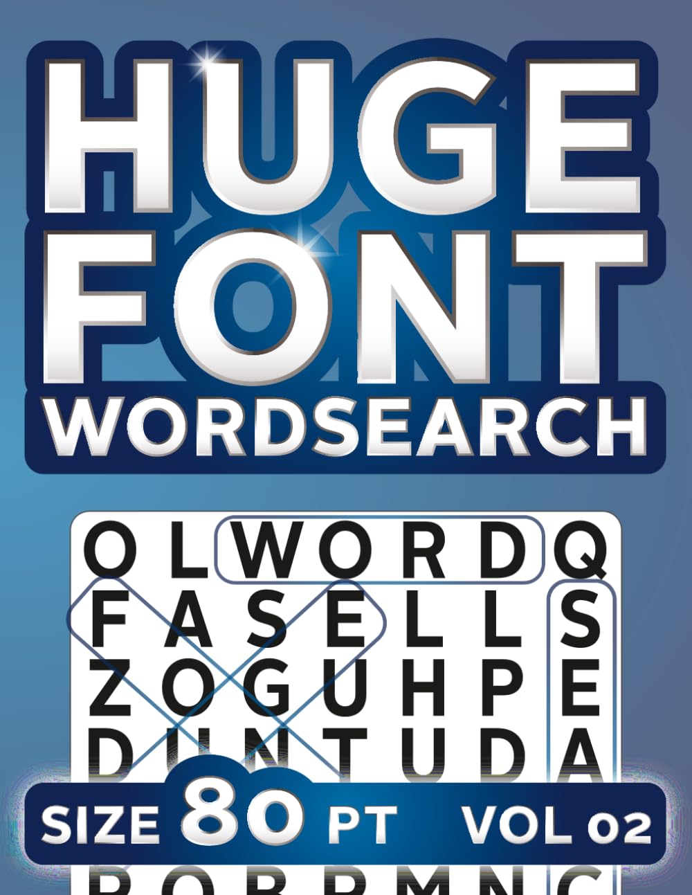 HUGE FONT Wordsearch, size 80 pt: Massive Print Puzzles for Easy Reading – 80 Point Font Word Searches for Low Vision Adults and Seniors 02