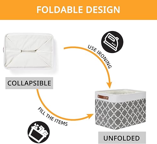 Vista 152 de DULLEMELO Canastas de almacenamiento pequeñas de 15 x 6 x 5.5 pulgadas, contenedores de almacenamiento de tela para tanque de inodoro