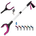 Grabber Reacher Tool,32 Inch Extra Long Foldable Pick Up Stick with Strong Grip Magnetic,360Rotating Anti-Slip Jaw,Trash Claw Grabber Tool,Trash Picker Tool for Outdoor & Indoor (Purple)