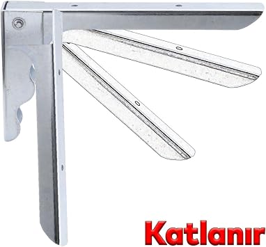 Badem10 Wall Mounted Balcony Table Stand Mount Metal Folding Shelf Under Leg 18 x 10 cm (2 PIECES)