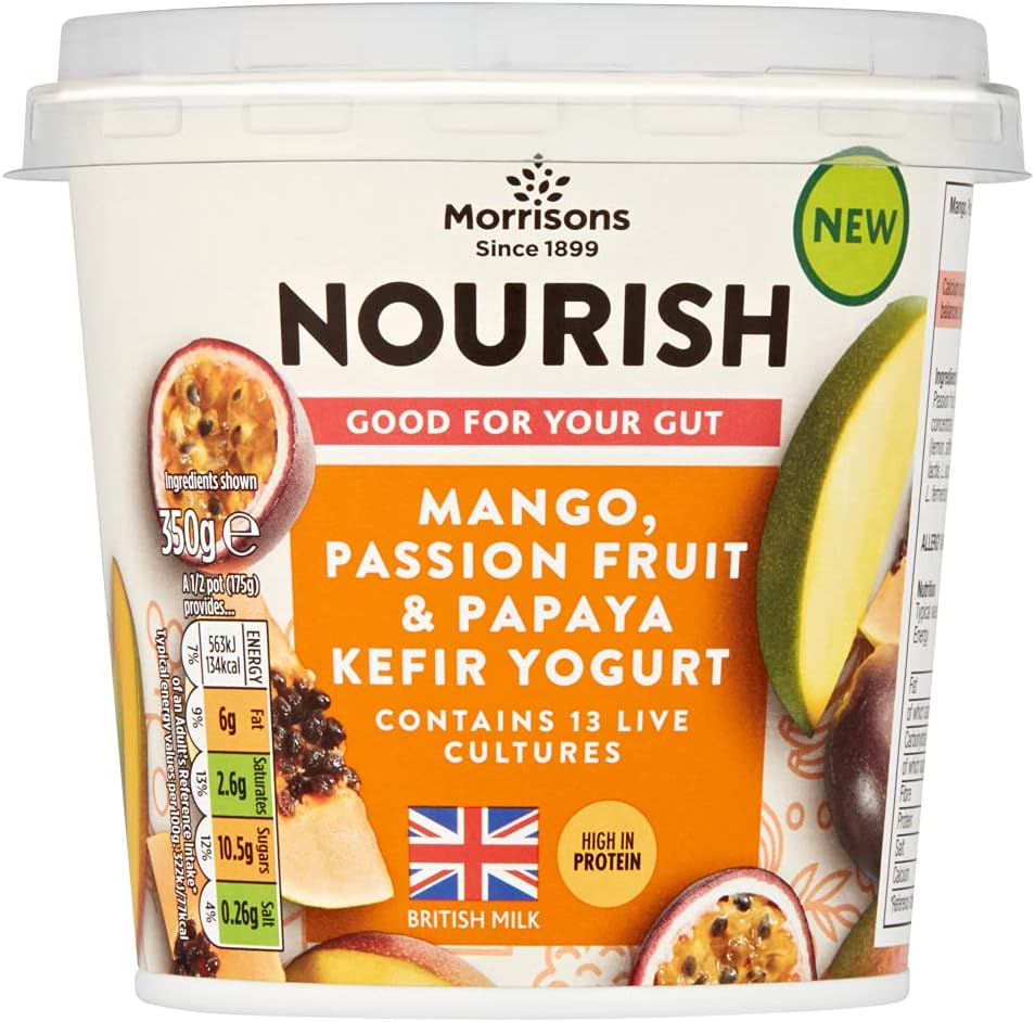Morrisons Nourish Mango, Passion Fruit & Papaya Kefir Yogurt 350 g