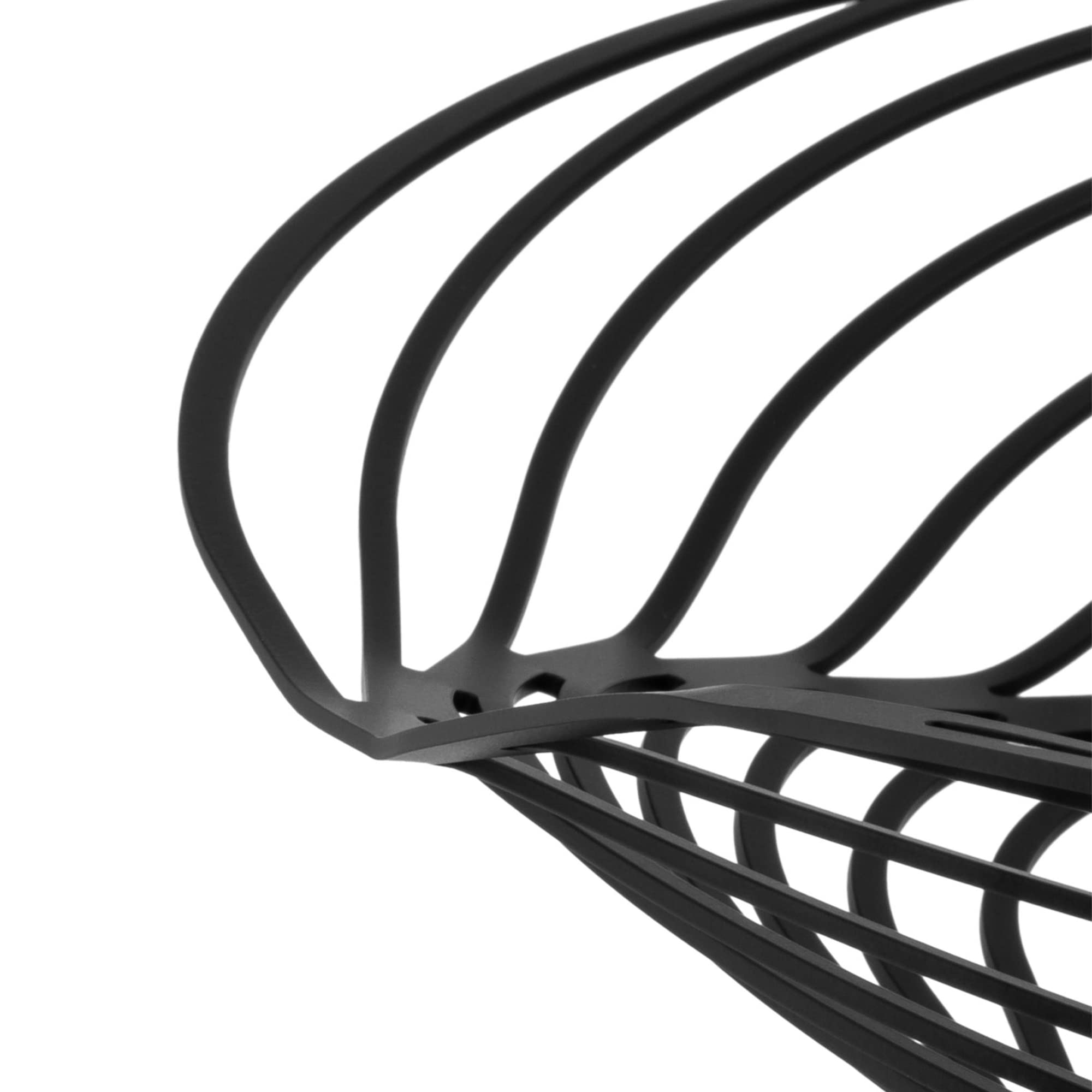 Alessi Trinity ACO03 B, Fruttiera di Design, in Acciaio Colorato con Resina Epossidica, Grande, Nero