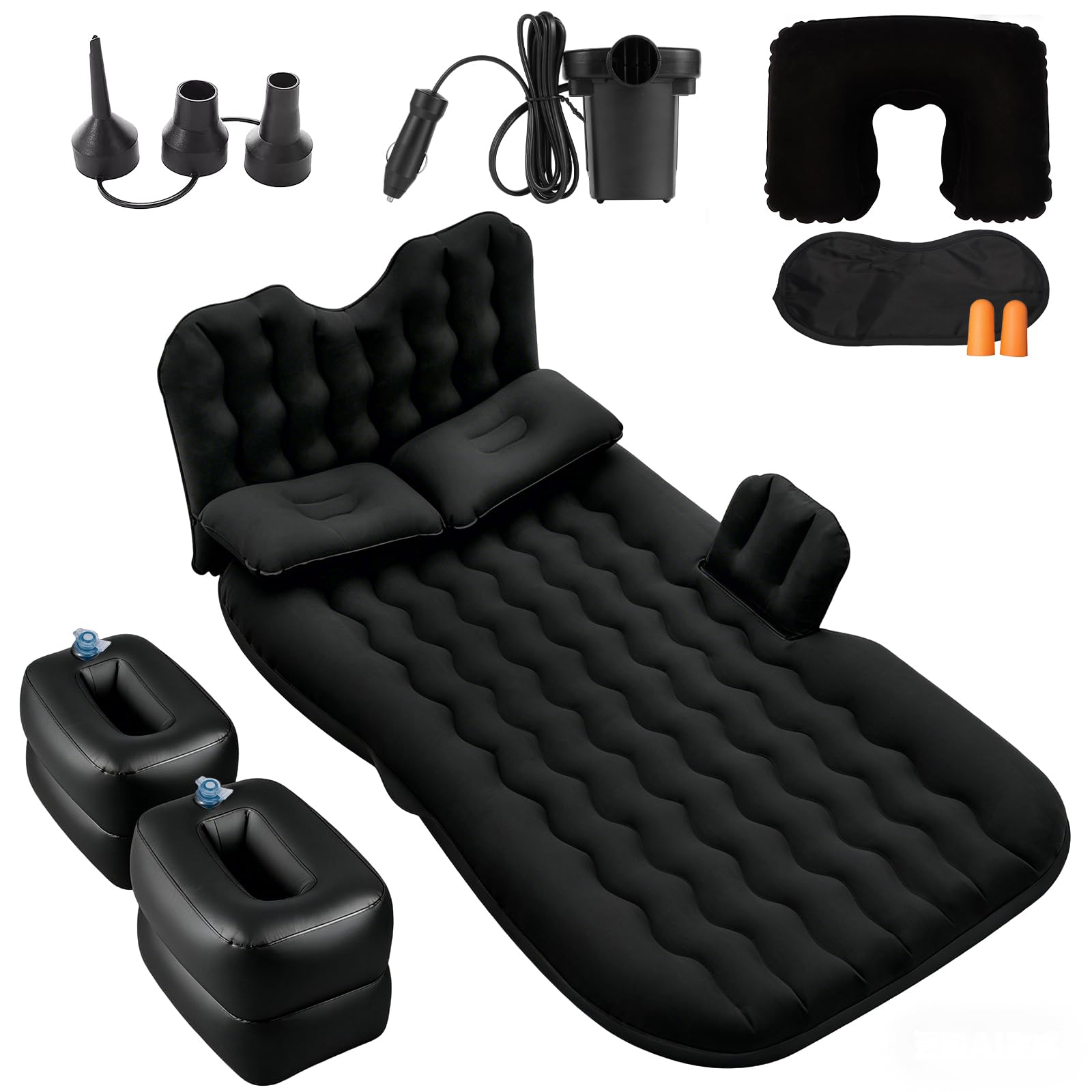 Onirii Icelus Car Inflatable Air Mattress Back Seat Pump Portable Travel Camping Sleep Bed Cushion with Back Support Fits Universal Car SUV Truck â image 1