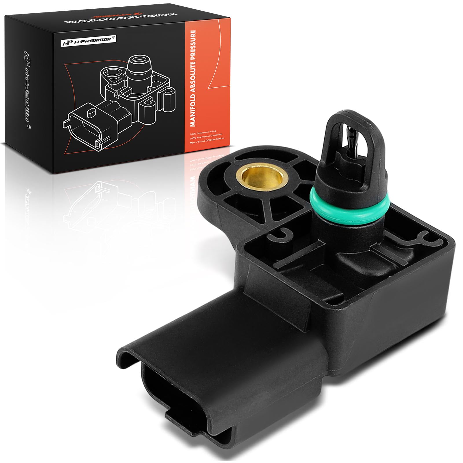 A-Premium Manifold Pressure (MAP) Sensor [4 Pins] Compatible with Peugeot 3008 5008 2009-2017, 208 301 2012-2023, 308 108 2008 & Partner Citroen C3 2017-2023, C4 C1 2014-2023, DS3 C-Elysee