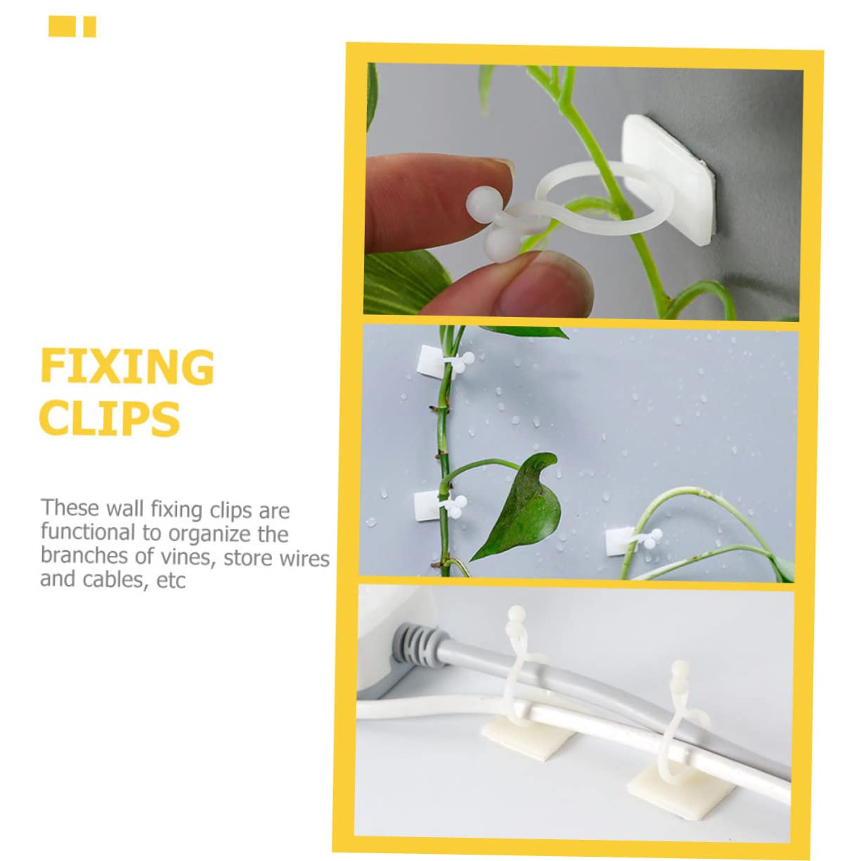 BESTonZON 5 Sätze Pflanzenstützclips Für Kletterpflanzen Wandaufhänger Für Monstera Und Andere Pflanzen Wiederverwendbare Clips Zur Fixierung Von Ranken Für Glatte Wände Und 100 Stück * 5