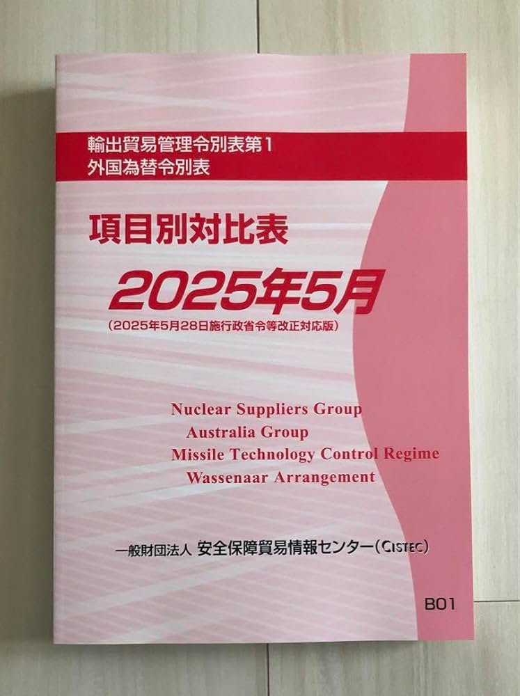 輸出貿易管理令別表第1 外国為替令別表 項目別対比表 2025年5月 Amazon.co.jp: 輸出貿易管理令別表第1 外国為替令別表 項目別