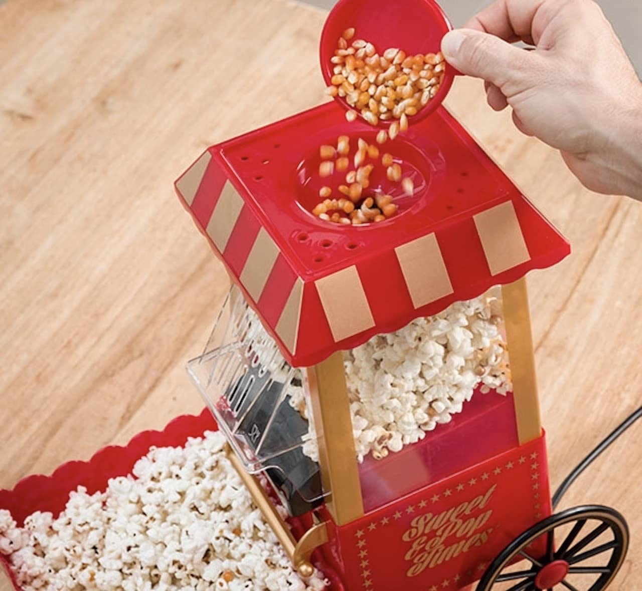 Popcornmachine, 1400 W, 120 g/4 l, grote capaciteit, hete