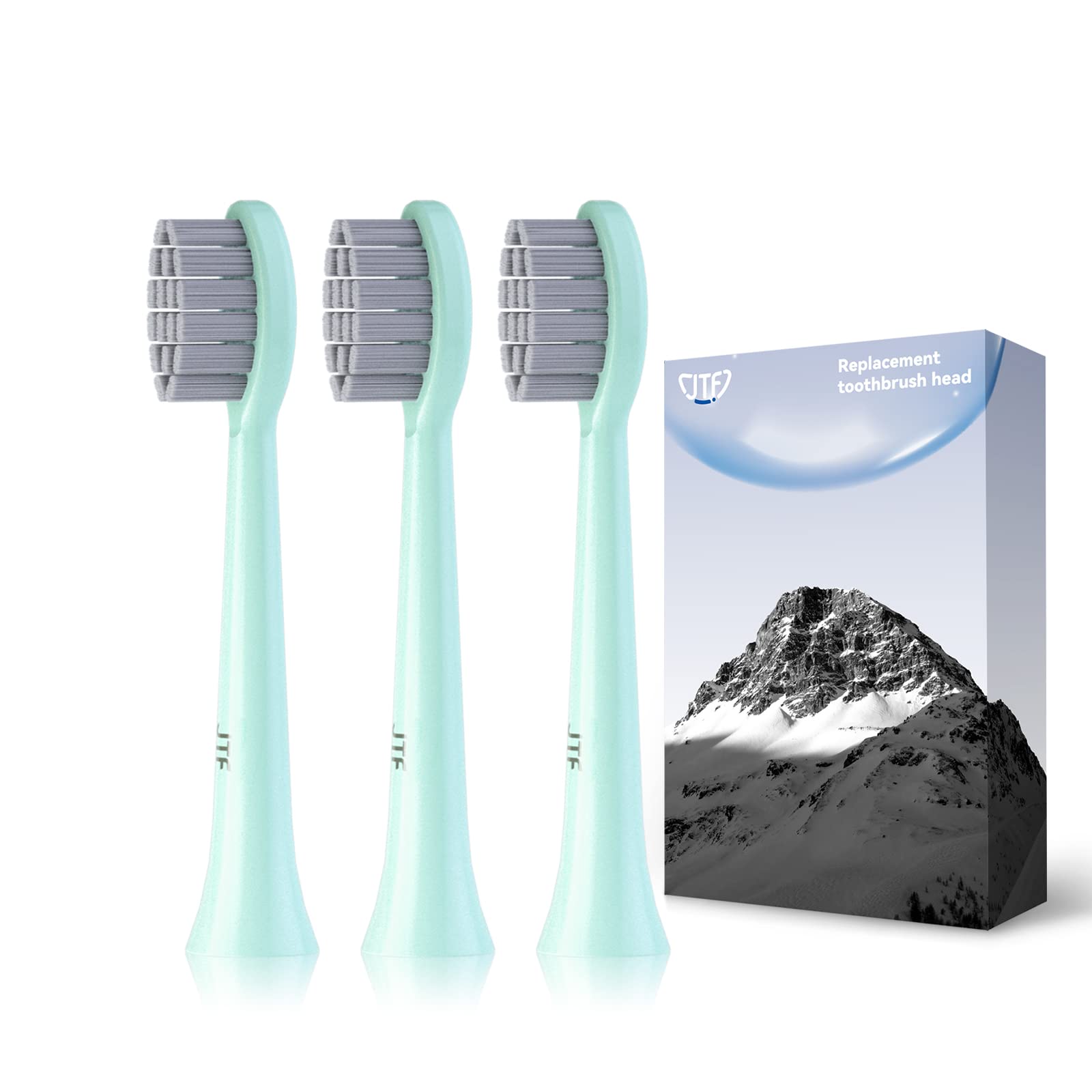 JTFJTF Electric Toothbrush Replacement Brush Heads Compatible with P200 Sonic Toothbrush, Extra Soft Bristles (3 Pack-Green)