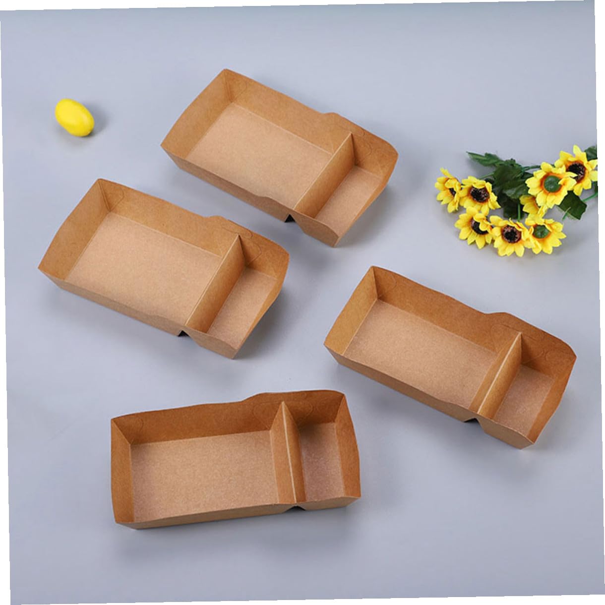 KOMBIUDA Scatole Portamerenda in Marrone Doppio Getta Carta Usa e per Snack Scomparto 440ml Versatile 50 Pezzi per Picnic e Attività di Ristorazione