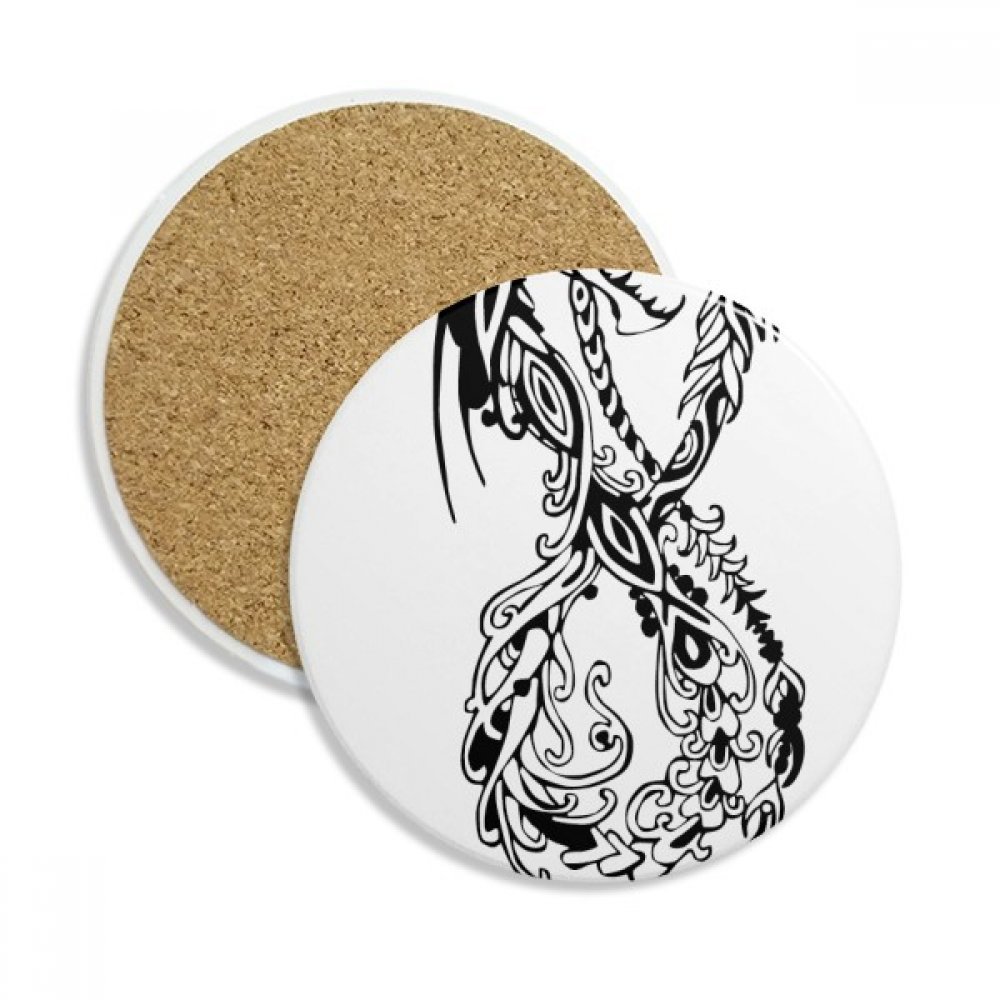 Coaster en céramique avec dragon chinois porte-tasse en pierre absorbante