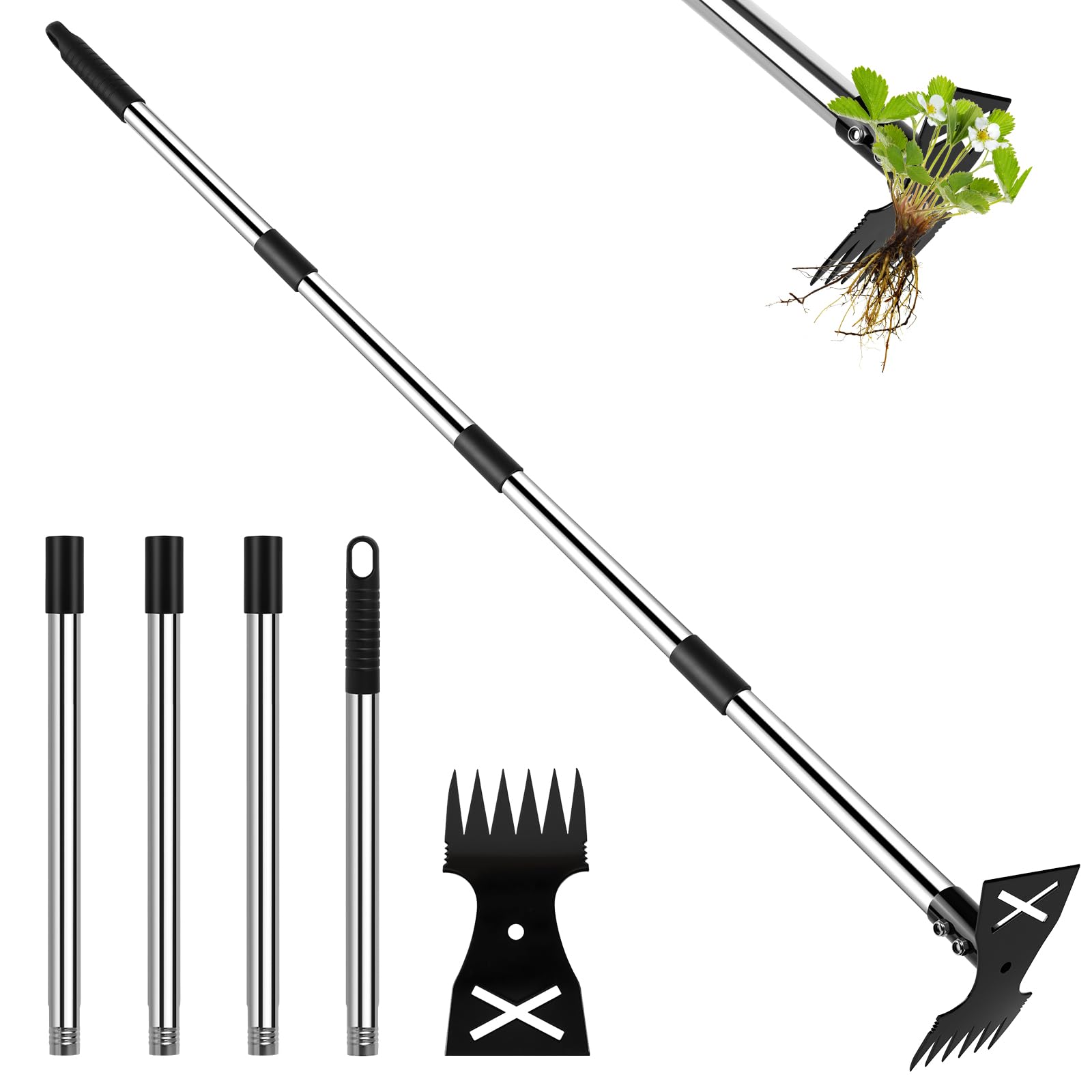 NUTKIT Weed Puller Tool with Long Handle,150cm Weed Remover Gardening Tools
