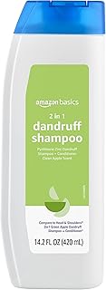 Amazon Basics 2-in-1 Dandruff Shampoo & Conditioner, Green Apple Scent, 14.2 Fluid Ounces, 1-Pack (Previously Solimo)