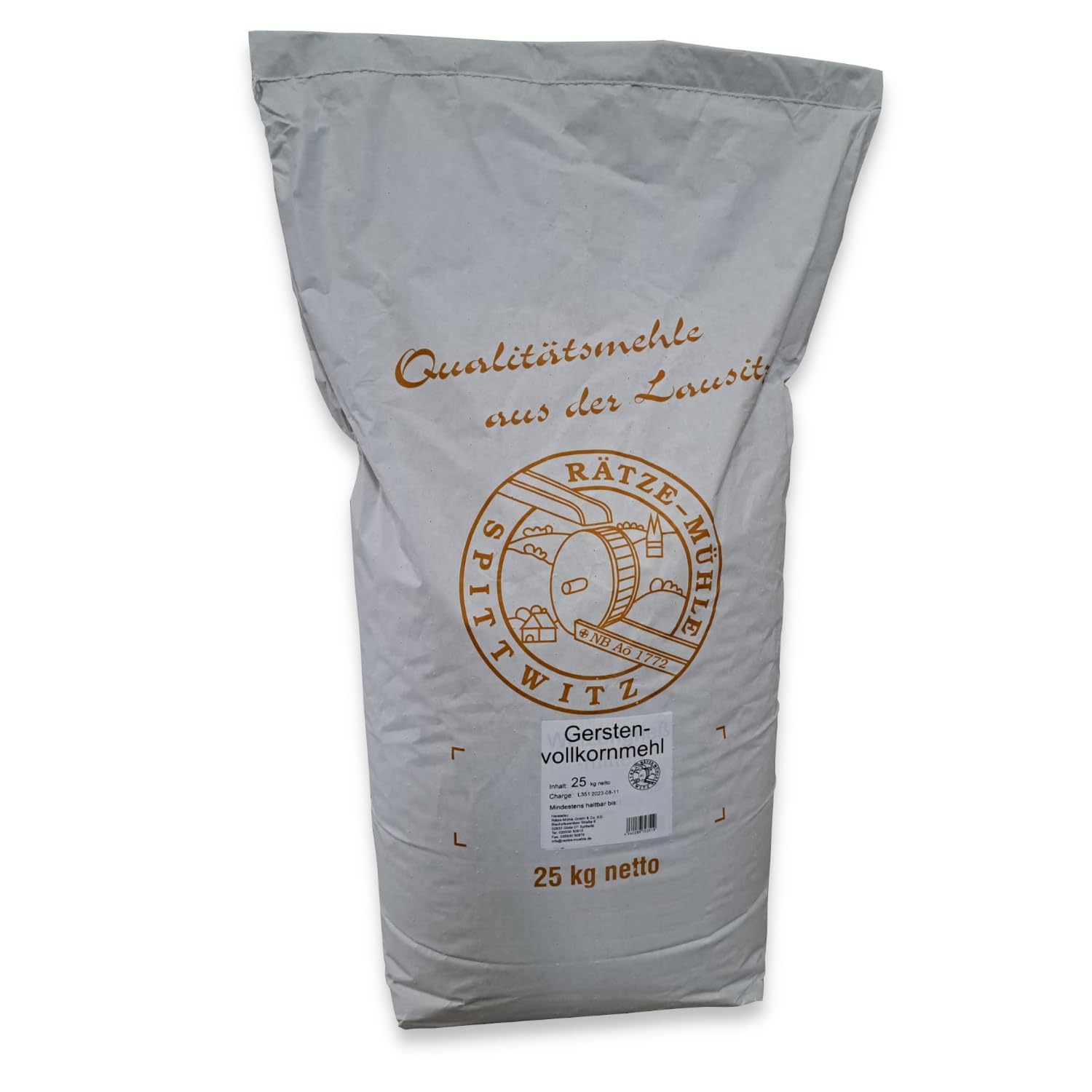 Gerstenvollkornmehl 25 kg von Rätze-Mühle aus regionalen, naturbelassenen Gerste