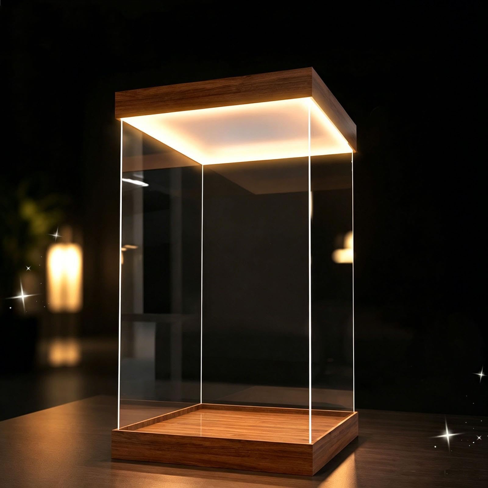 Vetrina Espositiva Vetrina Alta in Acrilico Trasparente con Luce LED