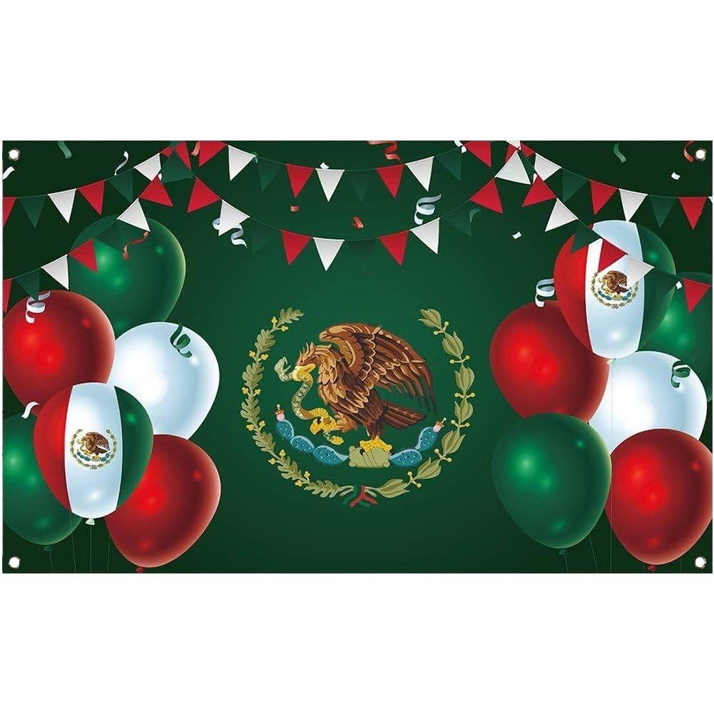 Ppmter Mexican Independence Day Backdrop for Photography Viva Mexico Banner Mexico Independence Day Decor Mexican Fiesta Party Decorations Supplies