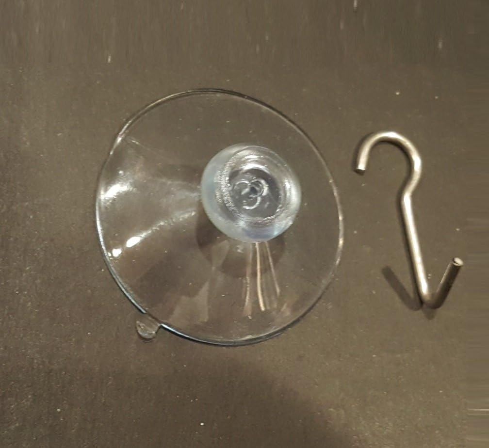 Large 10 Piece Value Pack Clear Plastic Suction Cup with Removable Hook 1 5/8" (41.28mm)