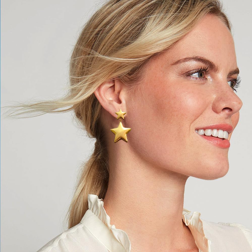 Gold Star Earrings for Women Star Starfish Drop Dangle Earrings Geometry Earrings Statement Earrings for Women - Image 2