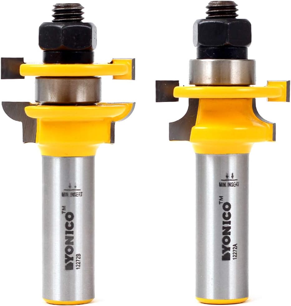 YONICO Door Rail and Stile Router Bits Set 2 Bit Round Over 1/4