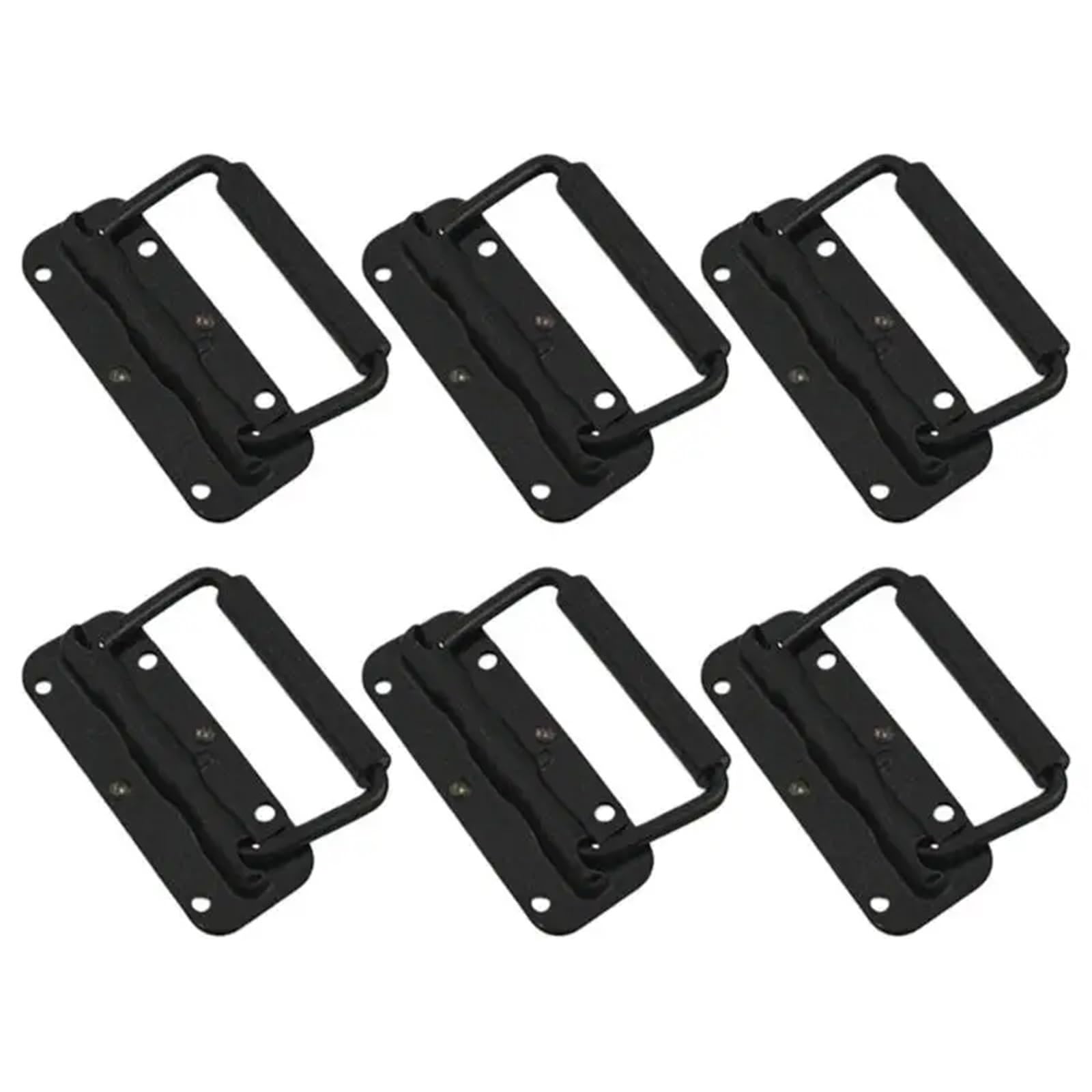 QCPLMKOJN Folding Spring Steel Handles, Spring Action Foldable Iron Door Pull Handles 6pcs Multiple Sizes 100-140mm(122mm)