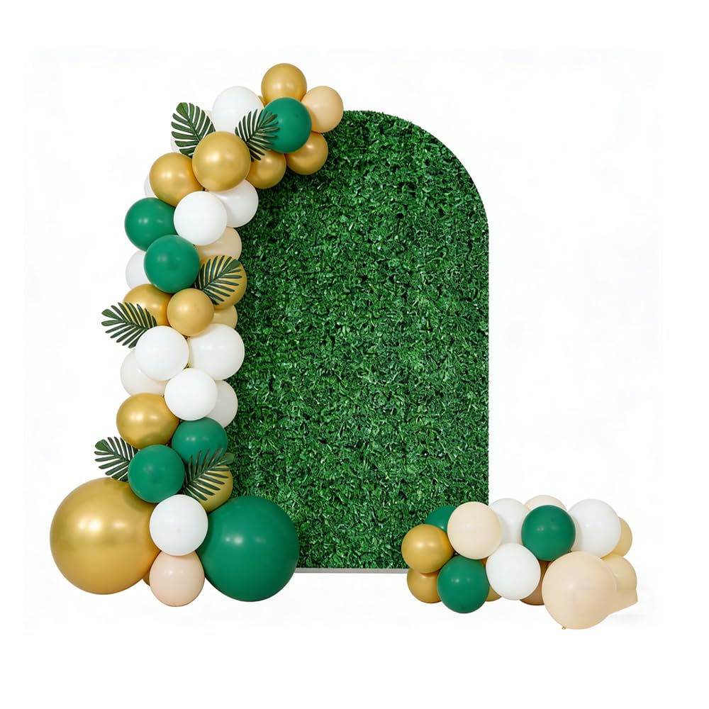 KONPON Green Leaves Wall Arched Stretchy Fabric Covers Double-Sided Arched Backdrop Stand Covers Chiara Backdrops for Wild Birthday Junlge Safari