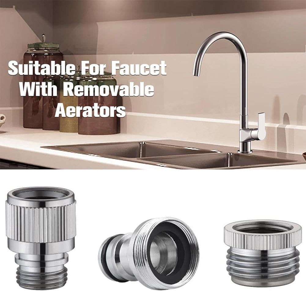 Juego de adaptadores de grifo giratorio para manguera de jardín con conector rápido y arandela portátil, ideal para mangueras de ducha y baño de mascotas, modelo 2025