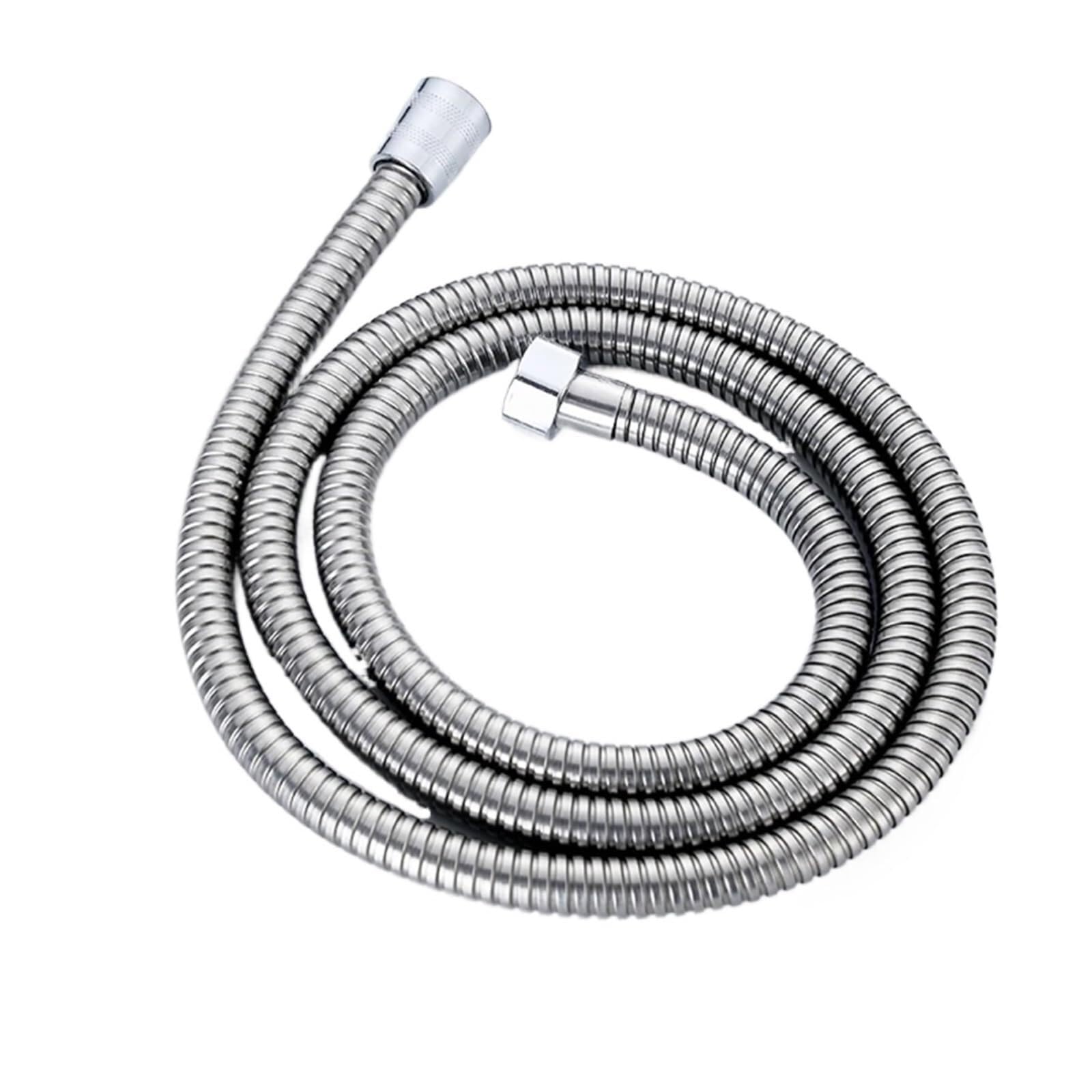 Shower Hose 1.5/2M Black SUS 304 Flexible Shower Hose Long Bathroom Water Extension Plumbing Pipe Pulling Tube Bath Accessories(Black,150cm)