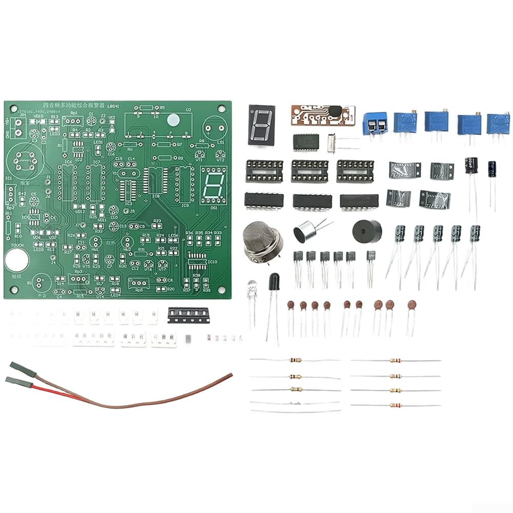 Kit de alarma de 4 tonos con detección de humo en tiempo real, detección táctil infrarroja, activación de sonido e indicación de modo visual a través de pantalla digital