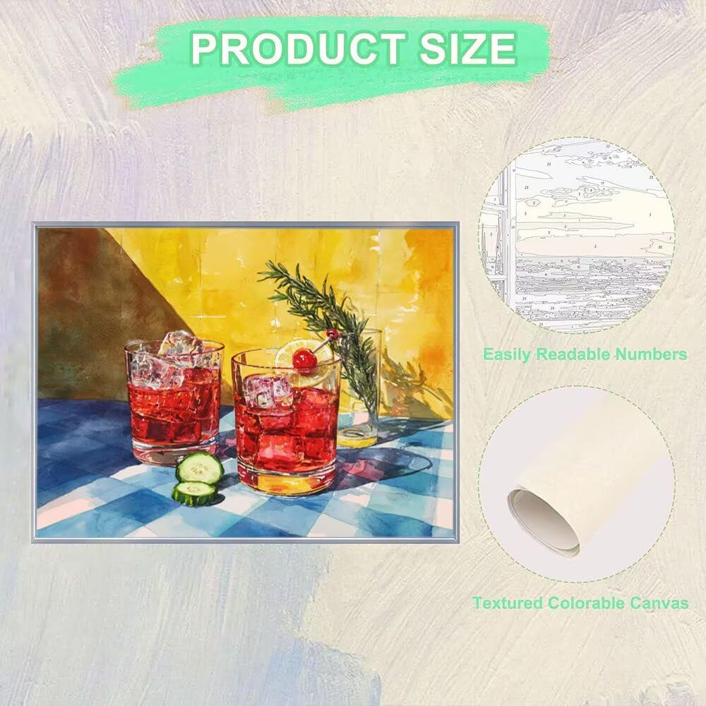 Malen Nach Zahlen Erwachsene DIY Komplettset - Hochwertige Acrylfarben & Leinwand - Entspannendes Kunsthandwerk für Anfänger & Fortgeschrittene - Ideales Home Deko - Sommer Eis Motiv (80x100cm) C-887