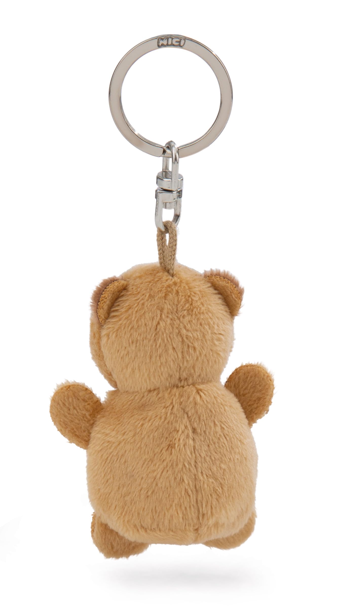 Breloczek miś beżowy z koniczyną 5cm - beżowy - Lojalny towarzysz dla wszystkich grup wiekowych z karabińczykiem, idealny do plecaka, torby, smyczy lub kluczy | 62067