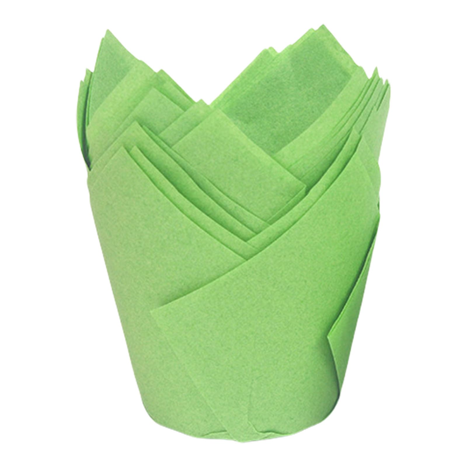 MICFENY 50Pcs Sophisticated Tulips Muffins Cases Greaseproof Cupcake Liners for Baking Christmas Wedding Birthday Party