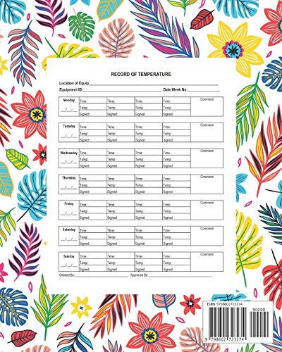 Temperature Log Book: Monitor the temperature of your catering equipment over a 2 Year period Temper