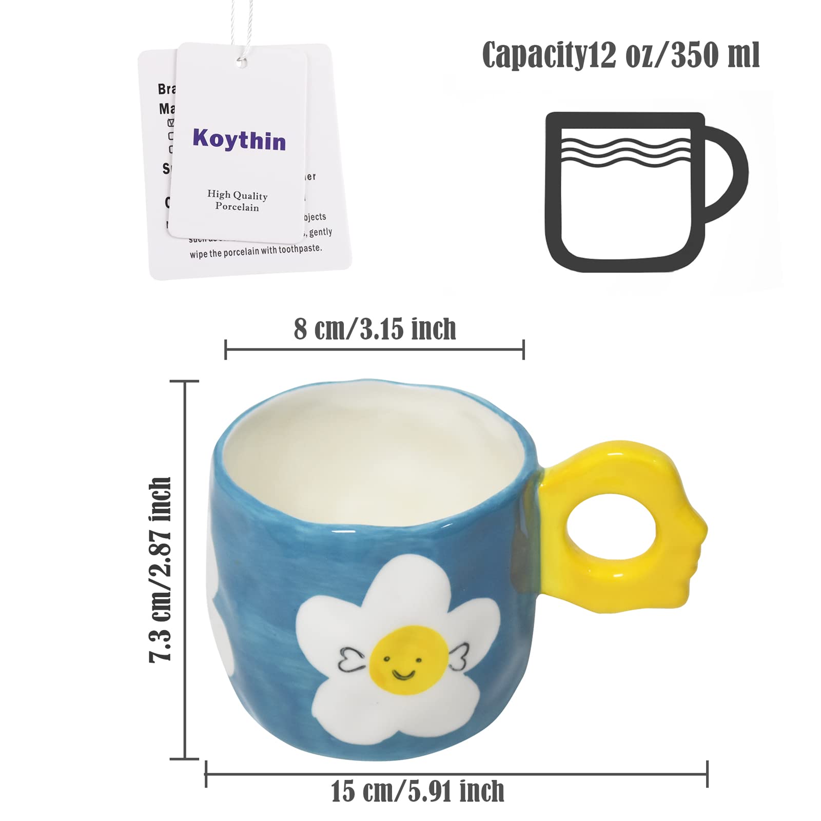 Koythin - Taza De Café De Cerámica, Diseño Creativo Impreso A Mano