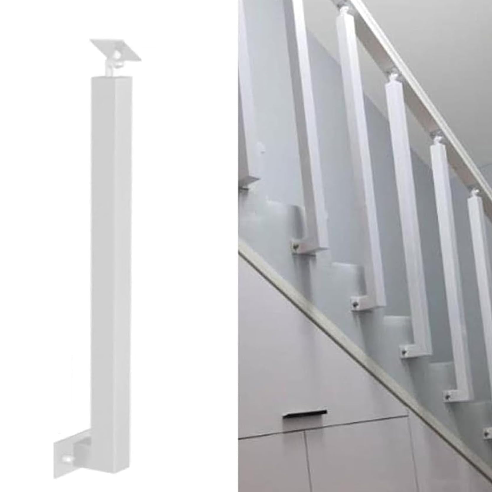 Poteau de main courante en métal noir avec support orientable haut de gamme