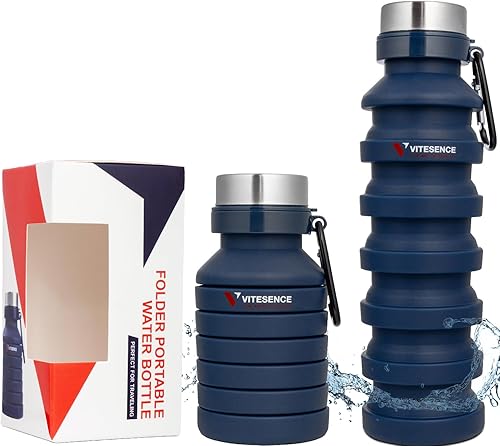 Botella de agua plegable  Materiales seguros y ecológicos  Adecuado para agua fría y tibia  Diseño flexible perfecto para acampar y viajar  100%