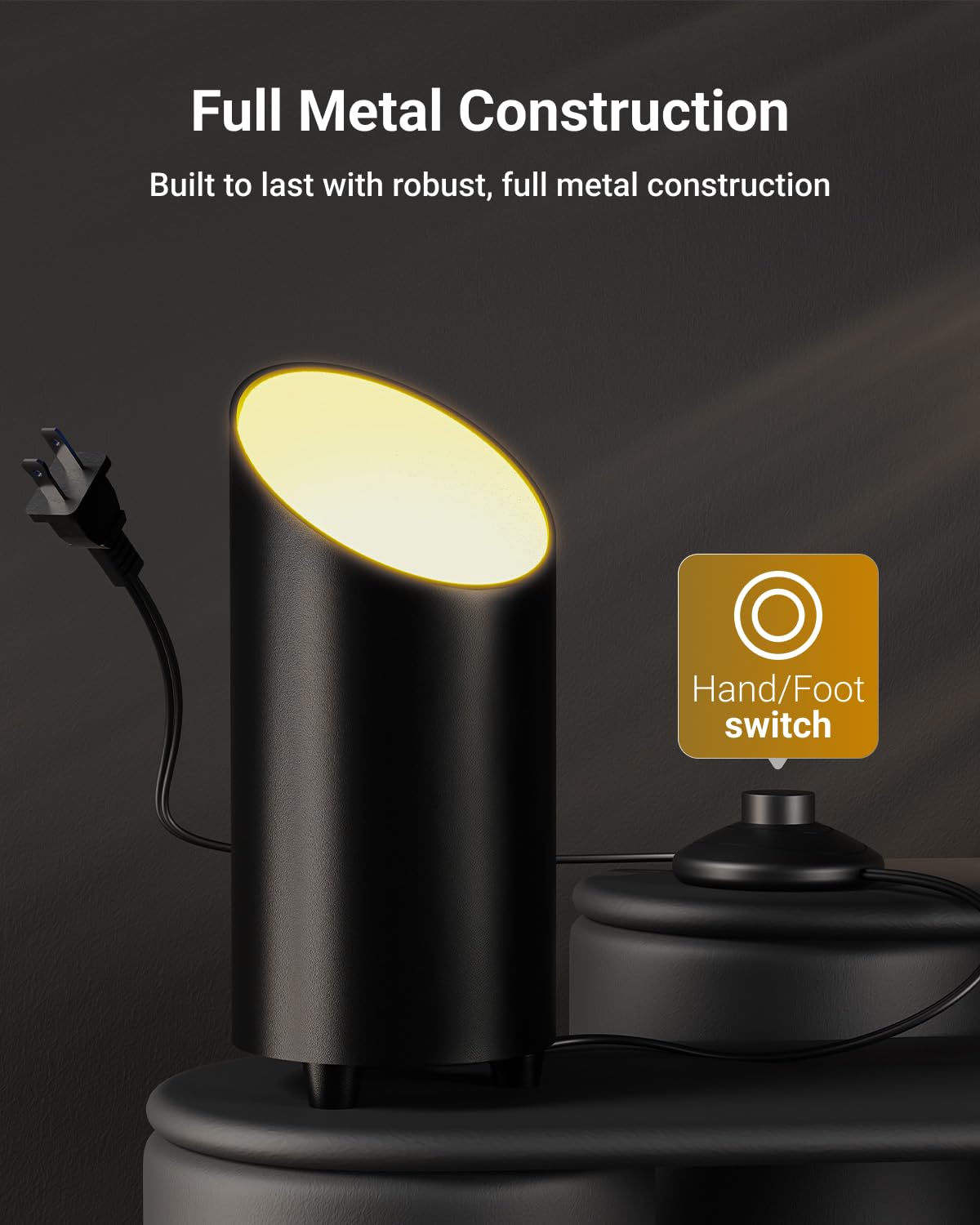 Sunco Uplighting Indoor with Foot Switch, LED Floor Can Light Spotlight, for Indoor Plants 7W, 450 LM, 3000K Warm White, 120V, Non-Dimmable, Black 2 Pack