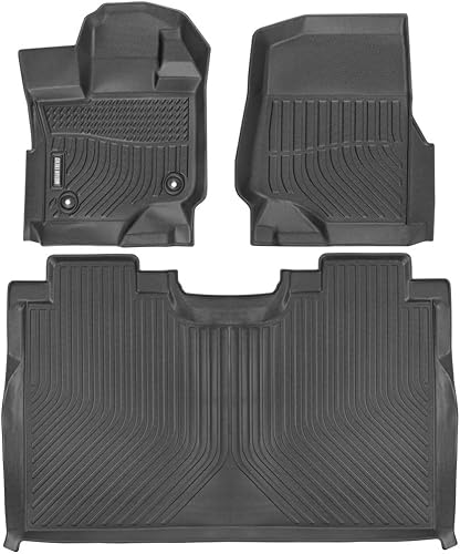 Motor Trend WeatherGuard - Revestimientos de suelo para Ford F-150 SuperCrew Cab 2015 a 2022, alfombrillas delanteras y de segunda fila 3D