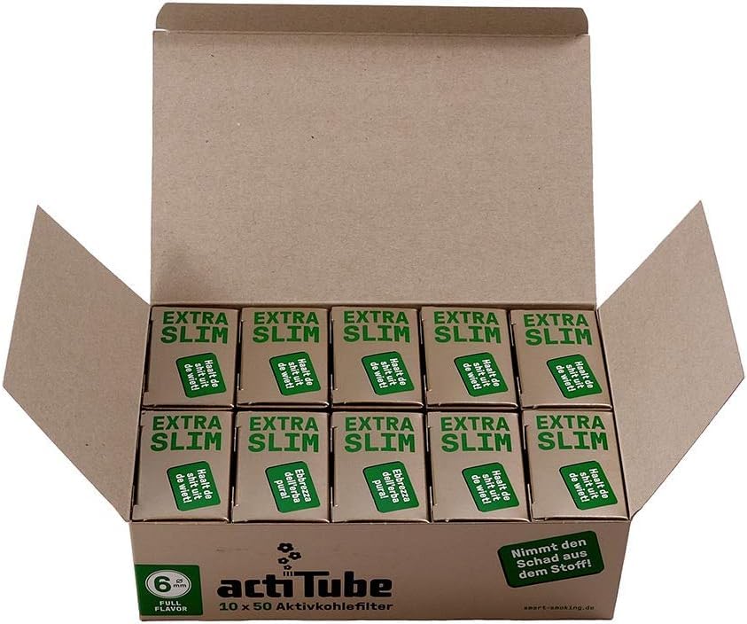 ActiTube Filter - Box of 500 Activated Carbon Filters 6mm Extra Thin Nozzle (6mm Diameter, 50 Filters Per Pack x 10 Boxes = 500 Filters) - Image 3