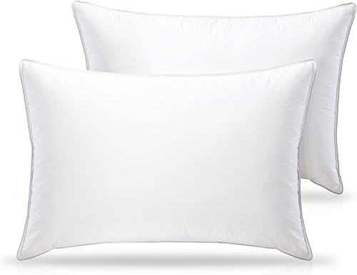 wenersi Premium almohadones de plumón con relleno de plumas de Ganso para dormir tamaño estándar o queen tela 100 algodón natural 2 unidades disponible en Yaxa Colombia