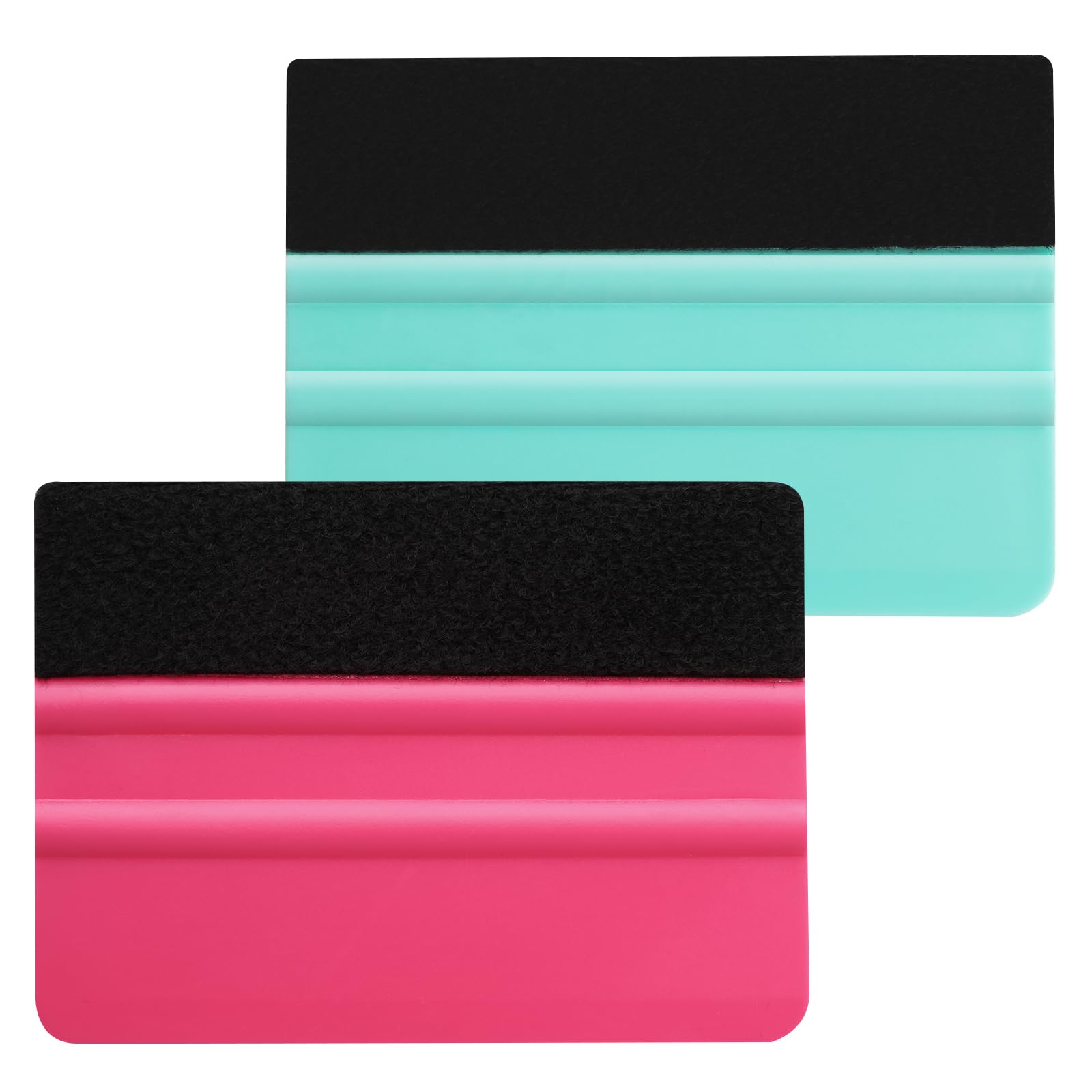 Yolev2Pack Squeegee for Vinyl Vinyl Squeegee Tool Window Film Plastic Squeegee with Felt Edge, Decal Applicator Wallpaper Smoothing Tool Car Vinyl Wrap Scraper Craft Mini Squeegee