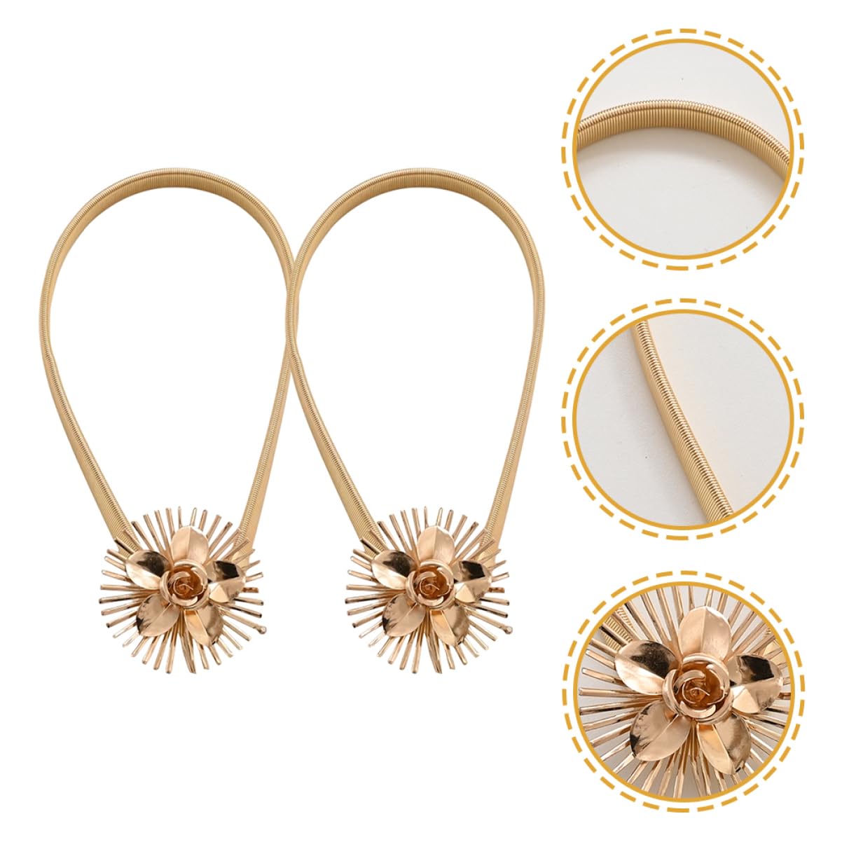 Alipis 8pezzi Fermatenda Metallo Forma di Fiore Eleganti Legatori per Tende Stile Moderno per Decorare La Casa e La Finestra Facili da Usare