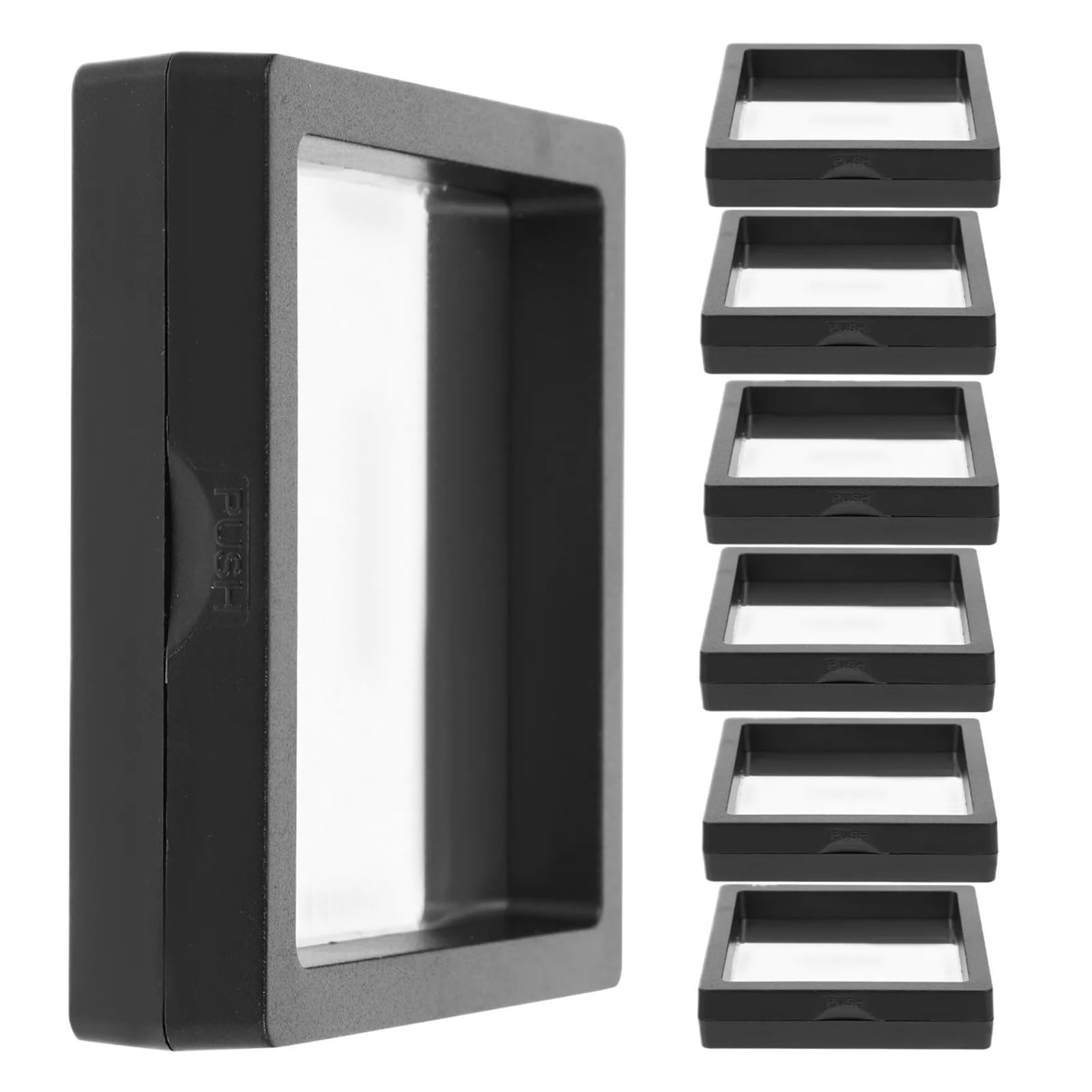 ZGCrumphant Display Floating Frame 12Pcs Floating Jewelry Display Frame Box Clear Case Desktop Holder for Coins Medals Stamps Gemstones Coin Stand for Coins Jewelry