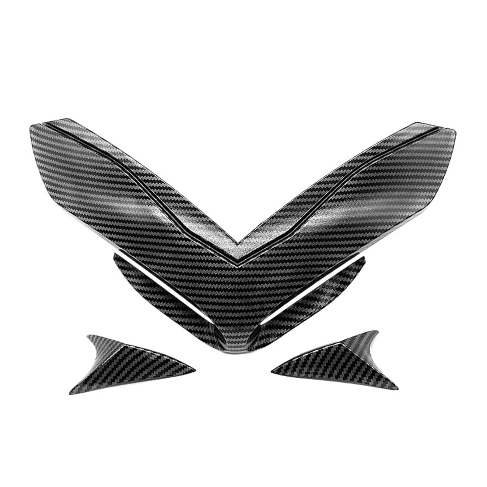 Wingletów Motocyklowych Pasuje do Kawasaki Z900 Z 900 2017-2019 Carbon przedni Winglet reflektor szyba przednia środkowa osłona Panel Fairing Przednie Aerodynamiczne Winglety